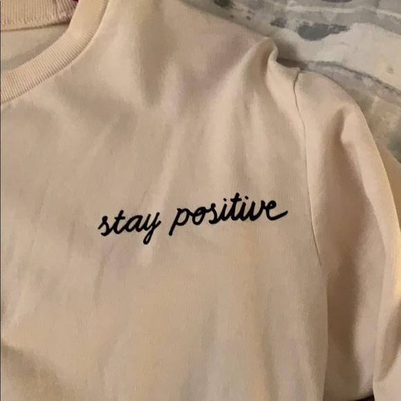 Long sleeve tee. “Stay Positive” - Picture 2 of 2